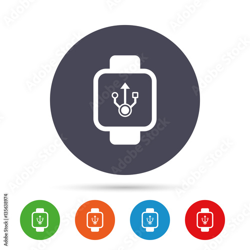 Free Download Smart watch sign icon. Wrist digital watch. - GFXLoad