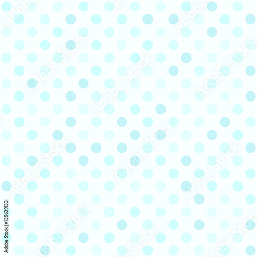 Cyan polka dot pattern. Seamless vector dot background