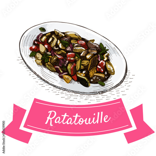 Ratatouille colorful illustration.