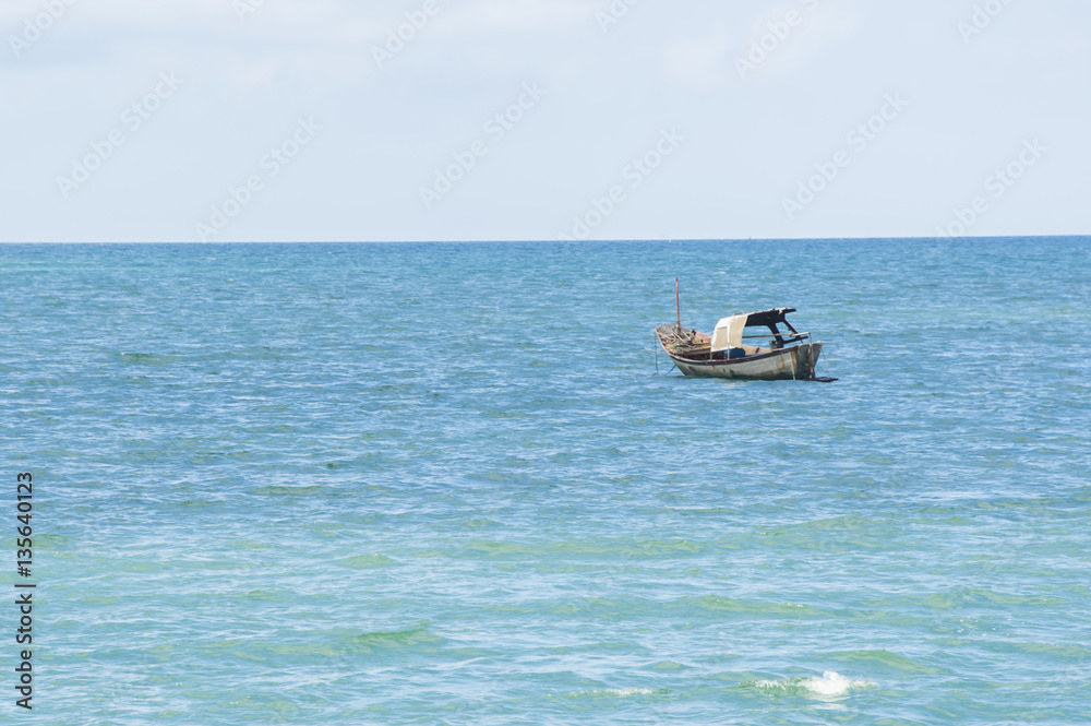 Fishing boat on sea at morning, Thailand