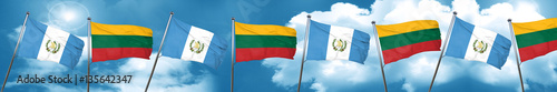 guatemala flag with Lithuania flag, 3D rendering