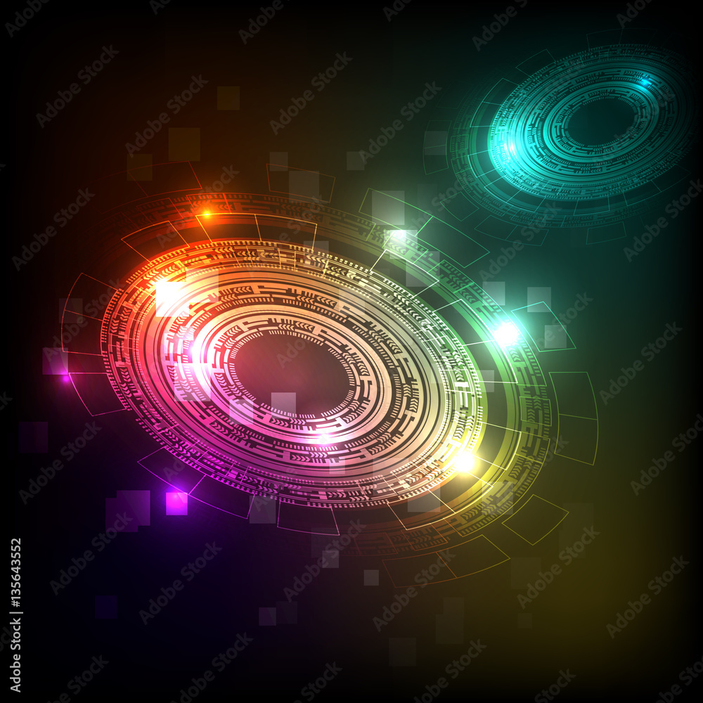 Fotografie Abstract background with colorful technology futuristic
