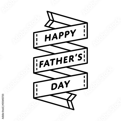 Happy Fathers day emblem isolated vector illustration on white background. 18 june world family holiday event label, greeting card decoration graphic element