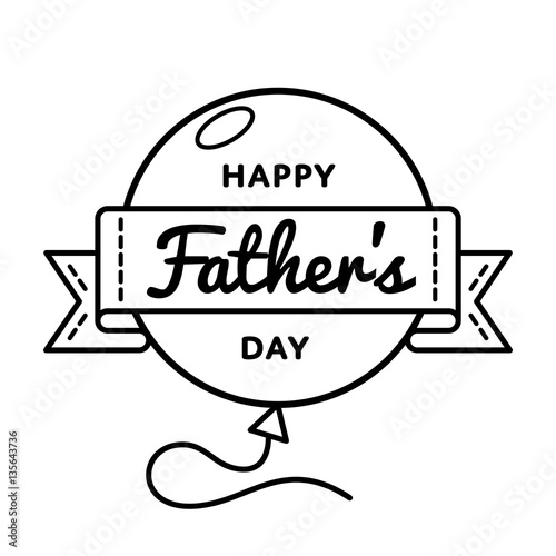 Happy Fathers day emblem isolated vector illustration on white background. 18 june world family holiday event label, greeting card decoration graphic element