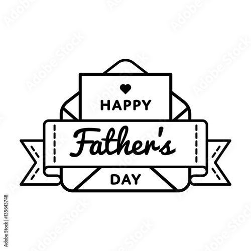 Happy Fathers day emblem isolated vector illustration on white background. 18 june world family holiday event label, greeting card decoration graphic element