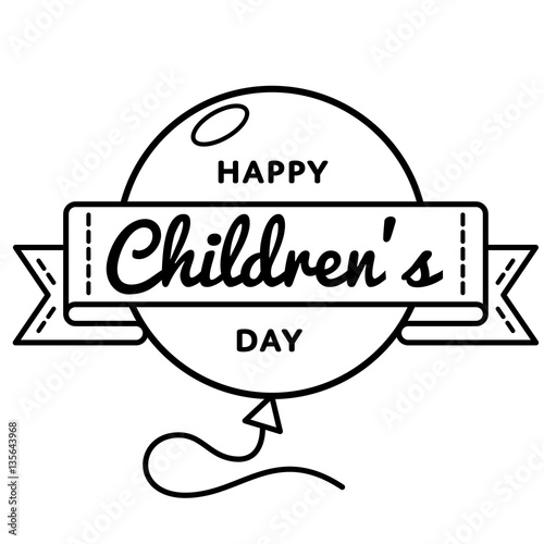 World Childrens day emblem isolated vector illustration on white background. 1 june world family holiday event label, greeting card decoration graphic element