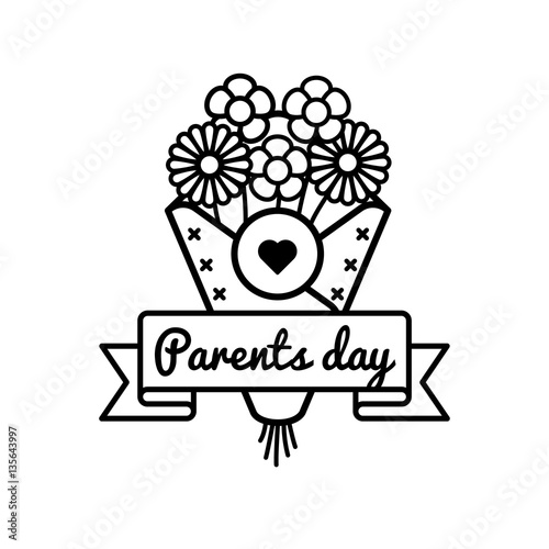 World Parents day emblem isolated vector illustration on white background. 1 june world family holiday event label, greeting card decoration graphic element