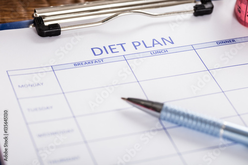 Wallpaper Mural Close-up Of Diet Plan Form Torontodigital.ca