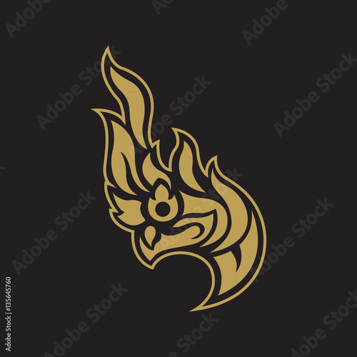 Snake logo in traditional Thai art, Naga Thai dragon