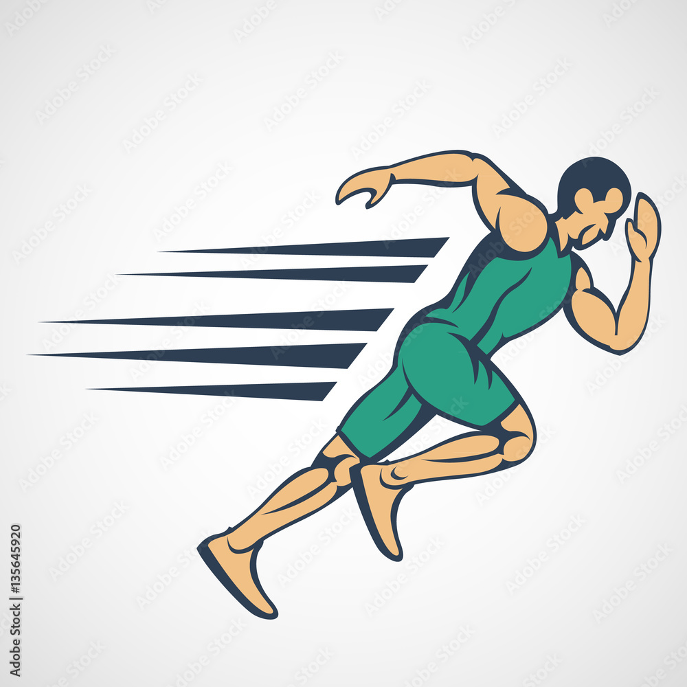 Run, running man icon logo vector