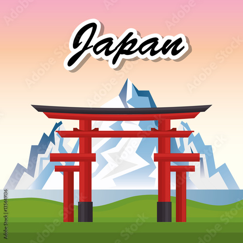 japanese culture architecture icon vector illustration design