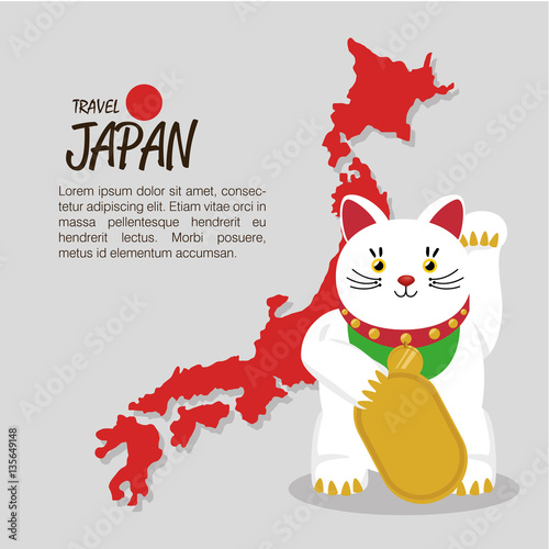 japanese culture cat lucky vector illustration design