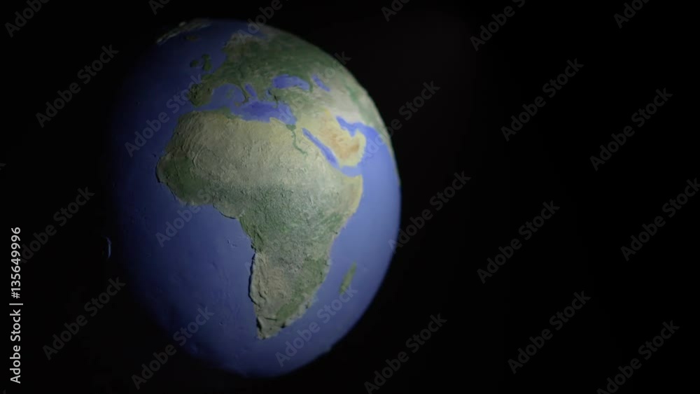 Half-lit off-center seamless loop of globe Half-lit off-center seamless loop of globe