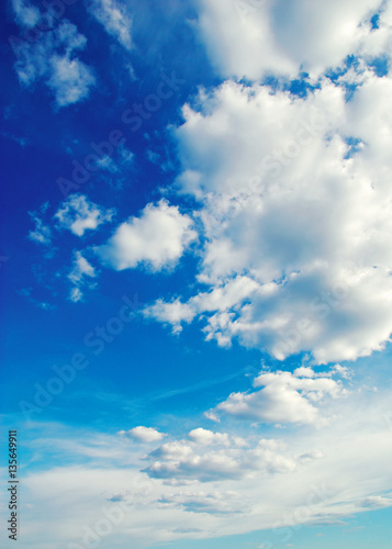 White clouds in blue sky