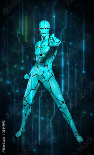 hologram robot turquoise © Paola