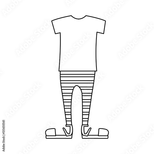 silhouette with male clothing pijama vector illustration