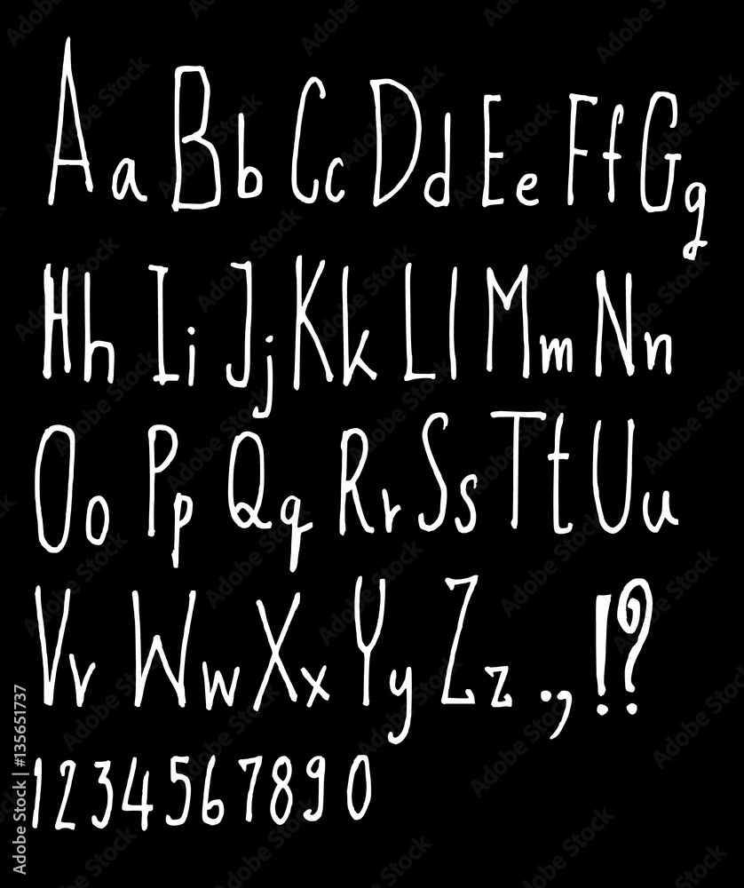 Hand drawn alphabet letters Vector Hand drawn alphabet letters Vector