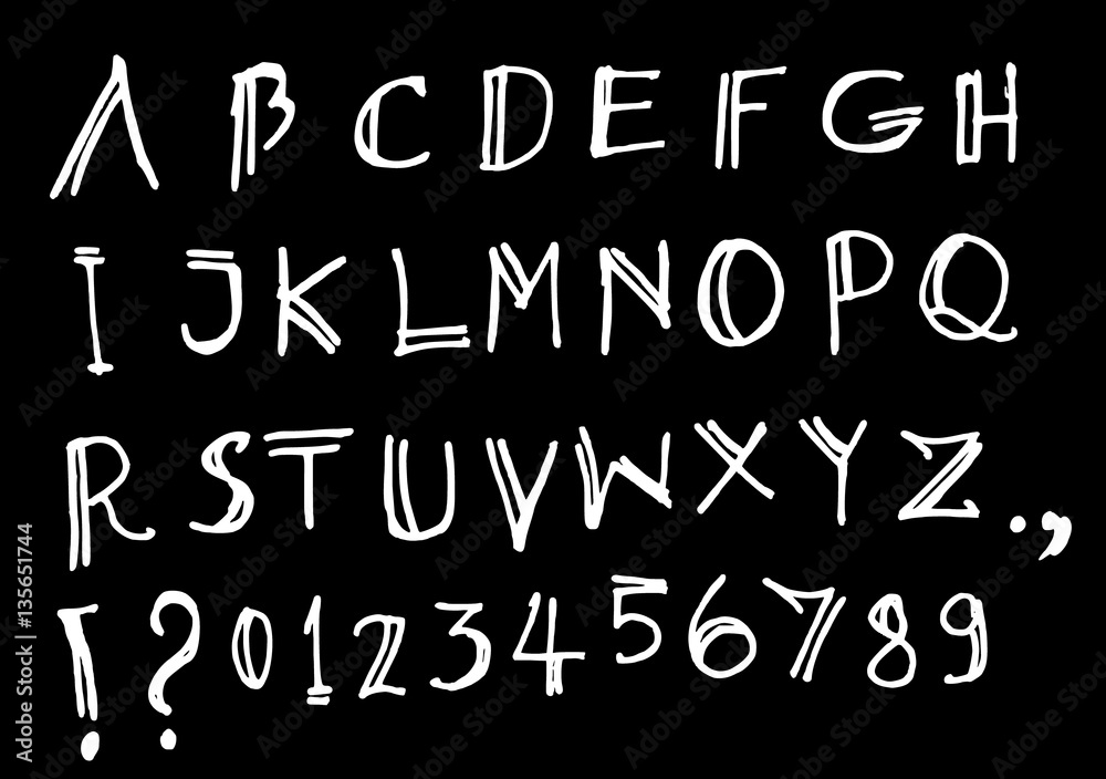 Hand drawn alphabet letters Vector Hand drawn alphabet letters Vector