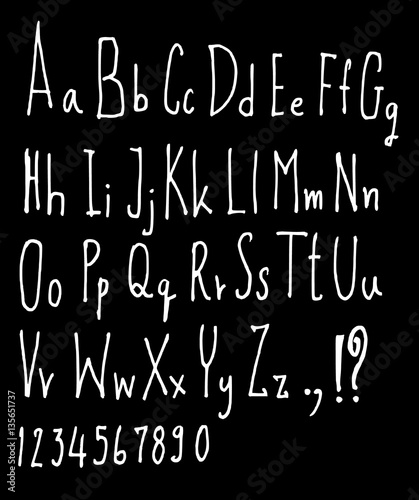 Hand drawn alphabet letters Vector
