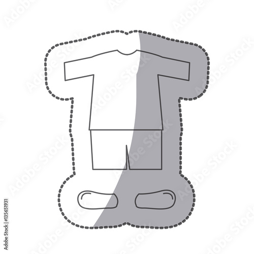 contour with male clothing pijama short vector illustration