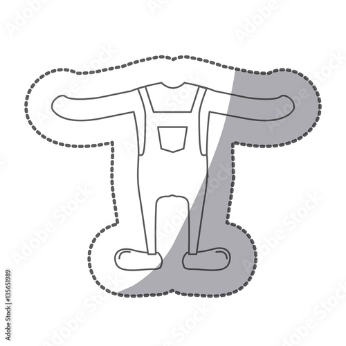 contour with male clothing pijama mameluke vector illustration