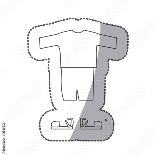 contour with male clothing pijama short vector illustration