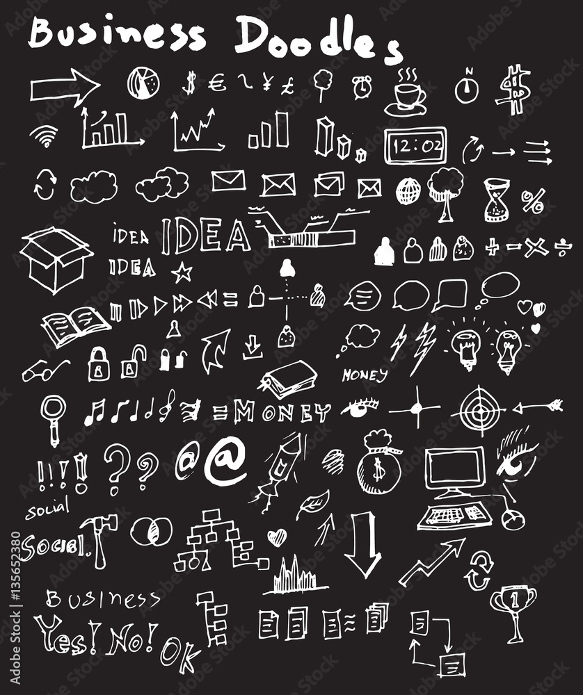 Business doodles sketch vector ink eps10 Business doodles sketch vector ink eps10