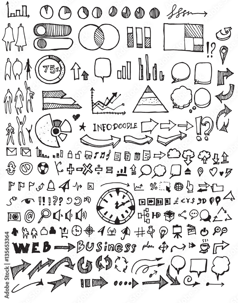 Business doodles sketch vector ink eps10 Business doodles sketch vector ink eps10