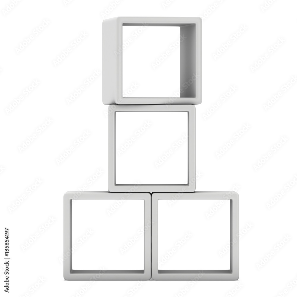 Product display boxes. 3D render isolated on white. Platform or Stand Illustration. Template for Object Presentation. Product display boxes. 3D render isolated on white. Platform or Stand Illustration. Template for Object Presentation.