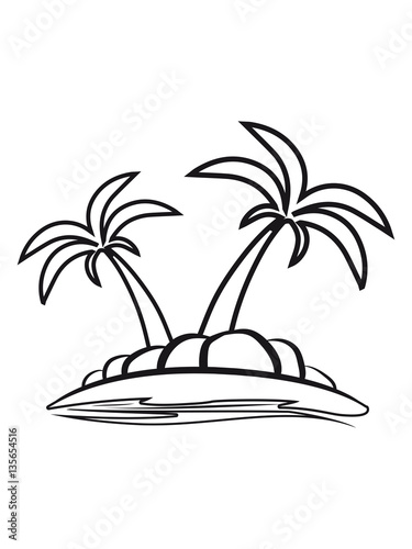 Island palms sea vacation