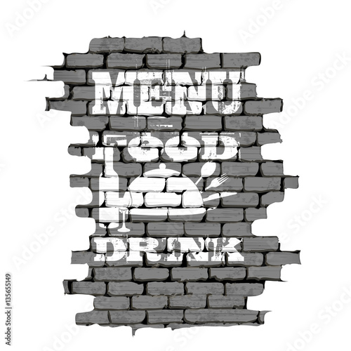 estaurant menu in the of brick wall white