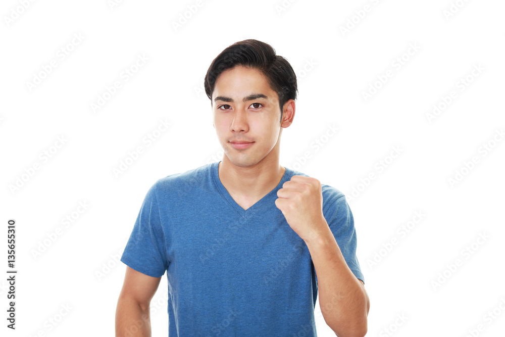 ガッツポーズの男性 ガッツポーズの男性