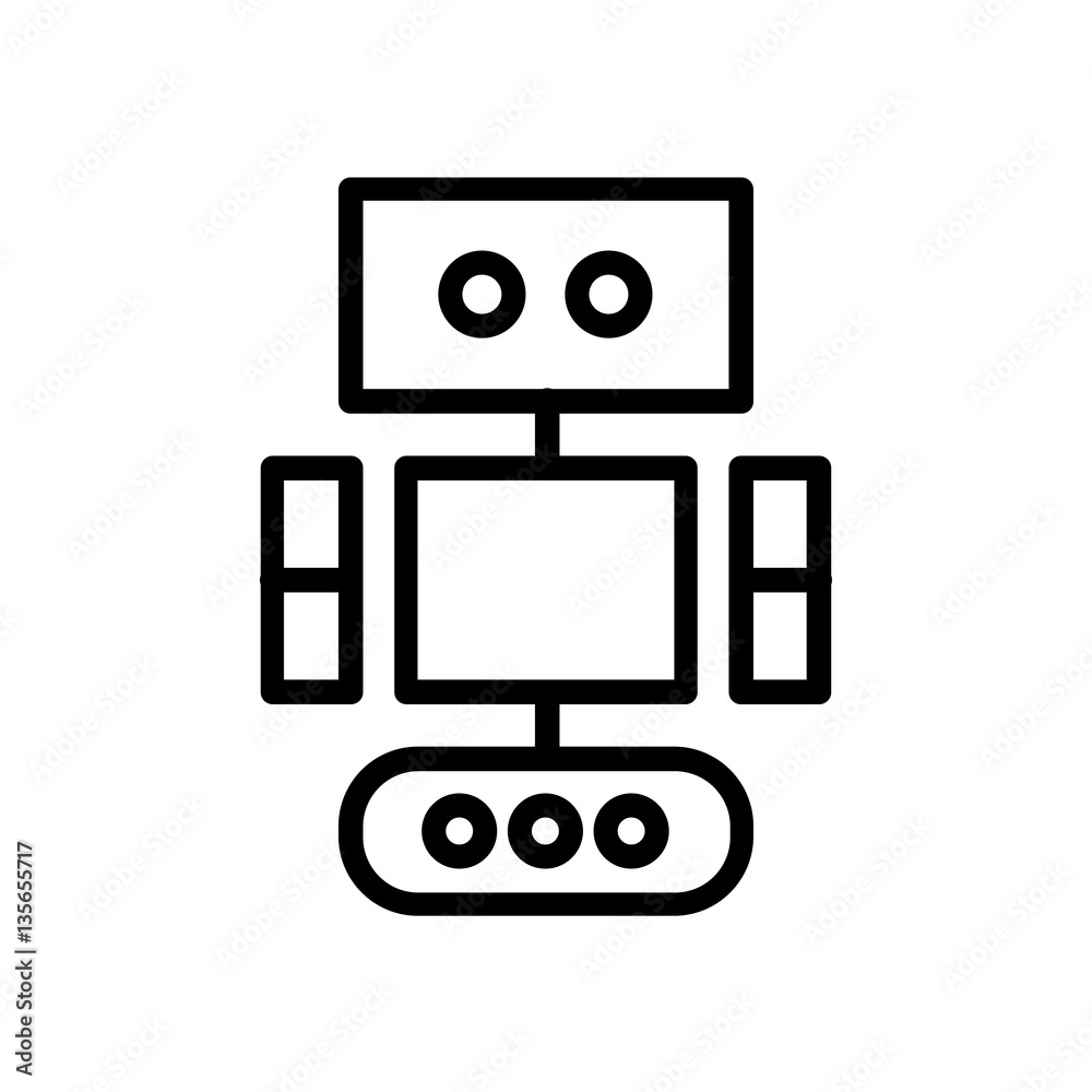 robot line vector icon