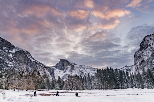 Sunrise over Half Dome from Cook's Meadow