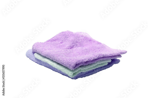 color of bath towel isolated on white background