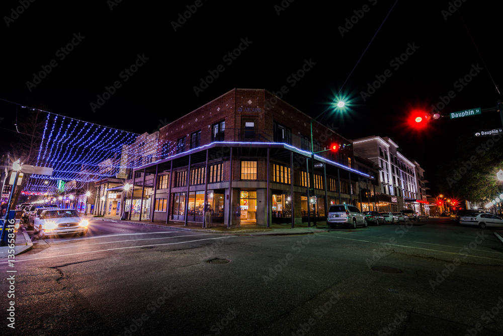 Historic Downtown Mobile, Alabama during an Evening Blue Hour
