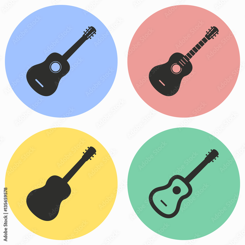 Naklejka premium Guitar icon set.