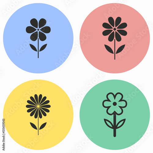 Flower icon set.