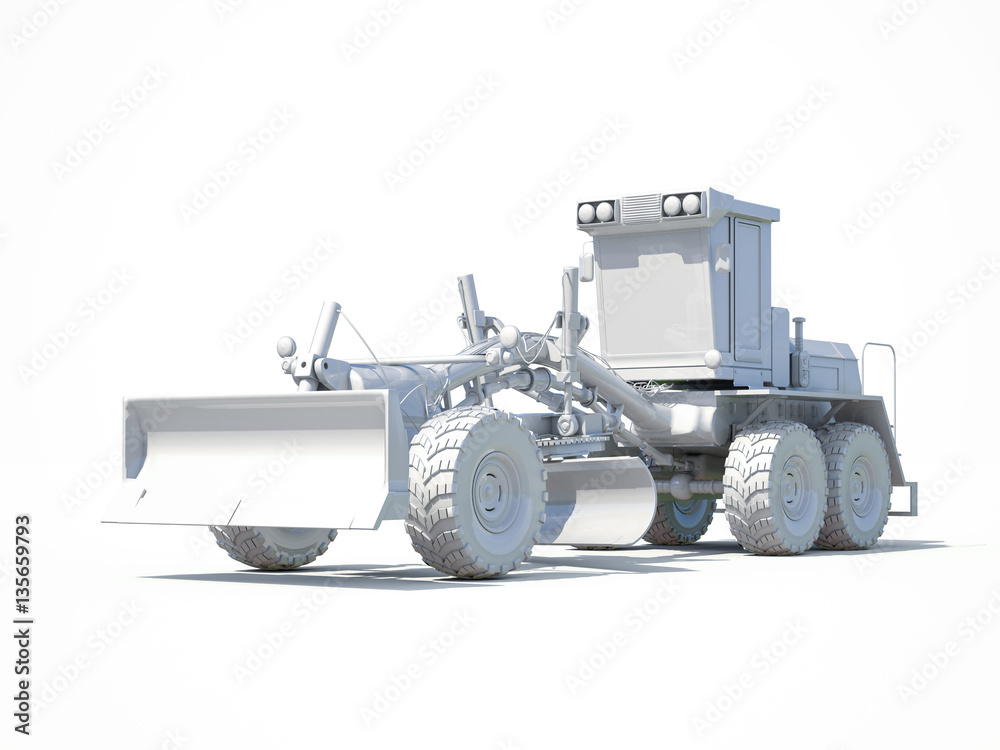 Naklejka premium 3d White Grader
