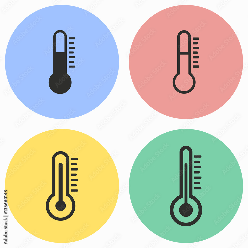 Thermometer icon set. Thermometer icon set.
