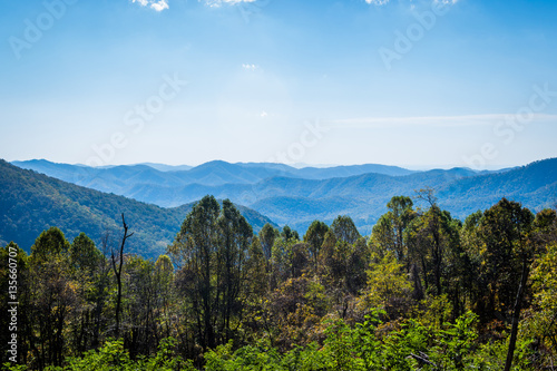 Skyline of The Blue Ridge Mountains in Virginia at Shenandoah Na