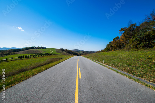 Skyline of The Blue Ridge Mountains in Virginia at Shenandoah Na