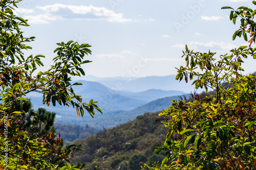 Skyline of The Blue Ridge Mountains in Virginia at Shenandoah Na