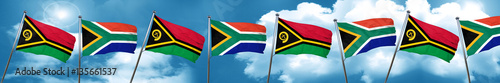 Vanatu flag with South Africa flag  3D rendering