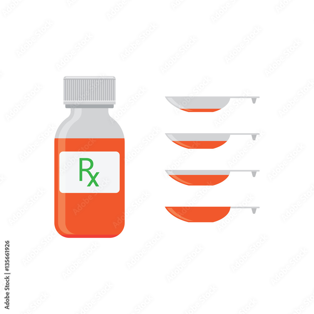Medicine bottle and teaspoon volume Stock Vector Adobe Stock