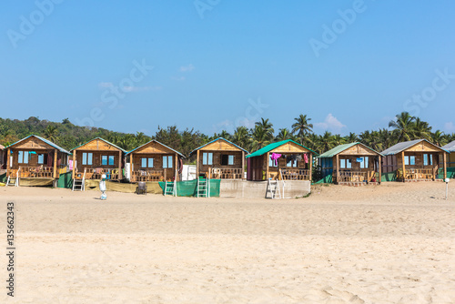 Beach cottages in Agonda beach  Goa  India