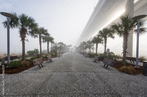 Wonders Way Walkway Dock in Charleston South Carolina in Fog photo