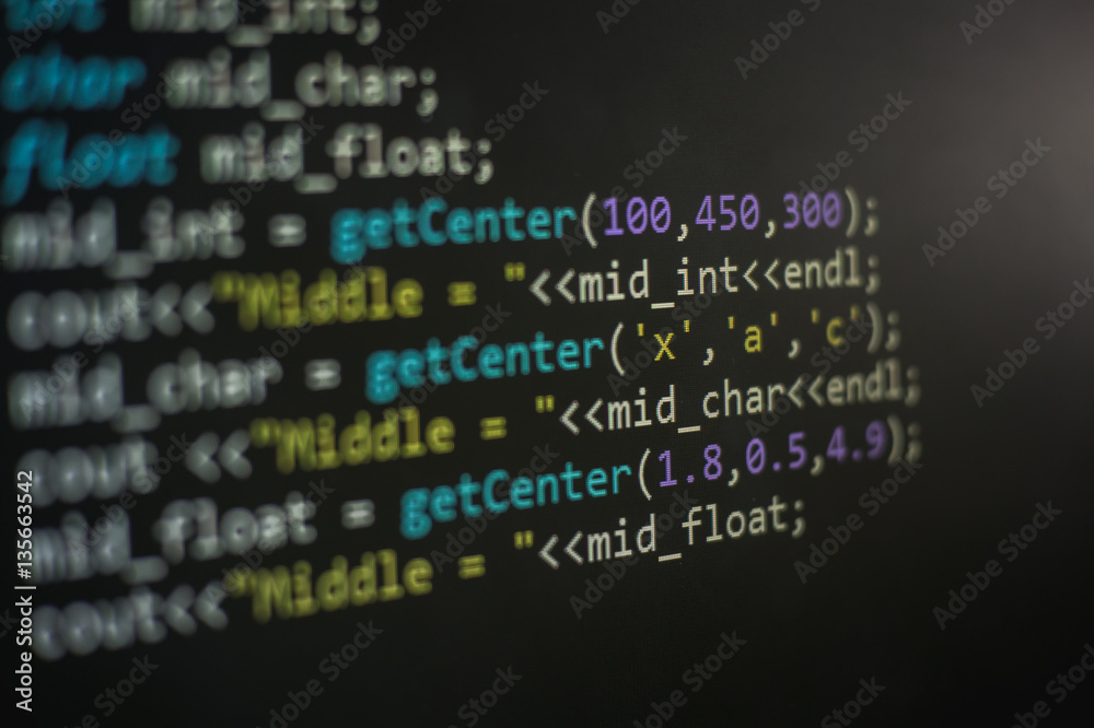 Programming code, Computer screen Programming code abstract screen of software developer. Computer Language. CPP Programming code, Computer screen Programming code abstract screen of software developer. Computer Language. CPP