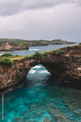 Pictersque bay under azure water in Indian ocean, Bali, Indonesia