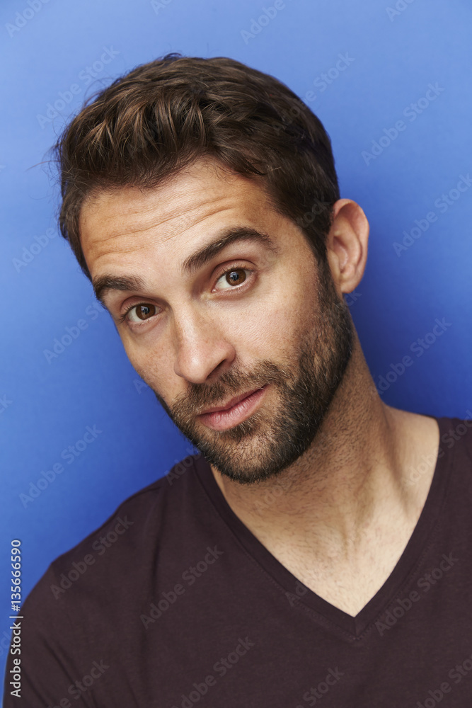 Obraz premium Handsome man in portrait in studio